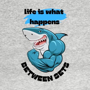 Bodybuilding Shark Sharing Wise Words T-Shirt